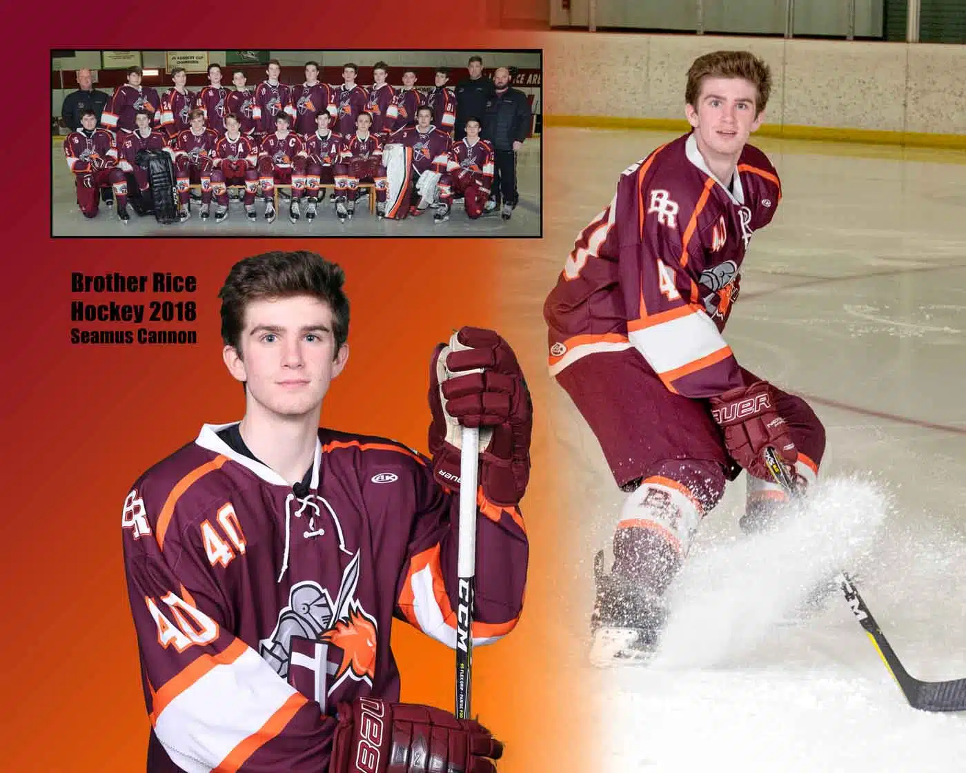 Brother Rice Hockey player collage sport by Tom Killoran Photography